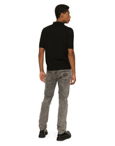 Light gray slim-fit stretch jeans with rips -  | Dolce & Gabbana