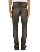 WASHED STRETCH DENIM SLIM JEANS -  | Dolce & Gabbana
