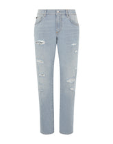 WASHED STRETCH DENIM SLIM JEANS -  | Dolce & Gabbana