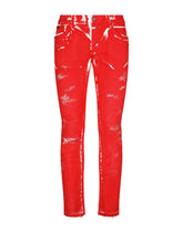 Overdyed slim-fit stretch jeans with abrasions -  | Dolce &amp; Gabbana