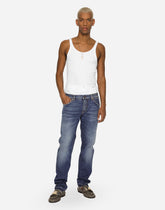Washed slim fit stretch denim jeans -  | Dolce &amp; Gabbana