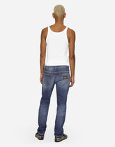 Washed slim fit stretch denim jeans -  | Dolce &amp; Gabbana
