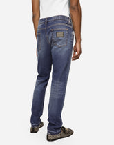 Washed slim fit stretch denim jeans -  | Dolce &amp; Gabbana