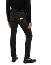 Slim-fit gray stretch denim jeans with abrasions -  | Dolce & Gabbana