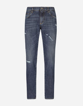 Slim-fit stretch blue denim jeans -  | Dolce &amp; Gabbana