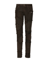 Slim-fit overdyed patchwork jeans -  | Dolce &amp; Gabbana
