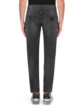 Gray wash skinny stretch jeans -  | Dolce &amp; Gabbana