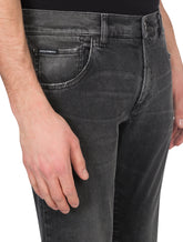 Gray wash skinny stretch jeans -  | Dolce &amp; Gabbana