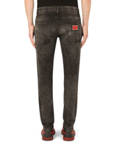 Gray wash skinny stretch jeans -  | Dolce & Gabbana