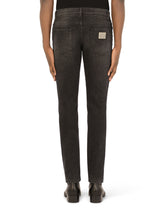 Black wash skinny stretch jeans -  | Dolce & Gabbana