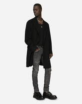 Gray skinny stretch jeans with rips -  | Dolce &amp; Gabbana