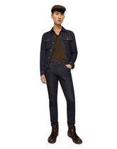 Skinny stretch denim jeans with flocked logo tag -  | Dolce & Gabbana