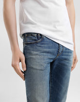 Skinny stretch cotton jeans with tag -  | Dolce &amp; Gabbana