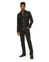 Skinny stretch jacquard jeans with DG Monogram design -  | Dolce & Gabbana
