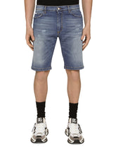 WASHED STRETCH DENIM BERMUDA SHORTS -  | Dolce & Gabbana