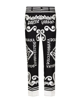 Cotton poplin pants with Marina print -  | Dolce & Gabbana