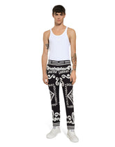 Cotton poplin pants with Marina print -  | Dolce & Gabbana