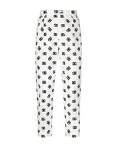 Poplin pants with DG logo print -  | Dolce & Gabbana