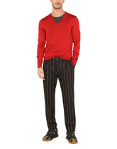 Pinstripe stretch wool pants -  | Dolce & Gabbana