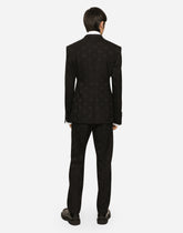Stretch wool jacquard pants with DG logo -  | Dolce &amp; Gabbana