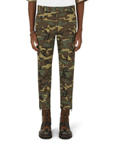 Cotton cargo pants with camouflage print -  | Dolce & Gabbana