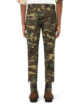 Cotton cargo pants with camouflage print -  | Dolce & Gabbana