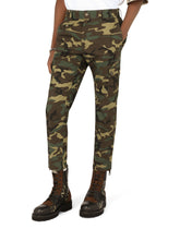 Cotton cargo pants with camouflage print -  | Dolce & Gabbana