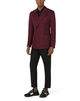 Wool and cotton jogging pants with branded plate -  | Dolce & Gabbana