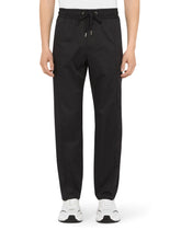 Stretch cotton jogging pants with tag -  | Dolce & Gabbana