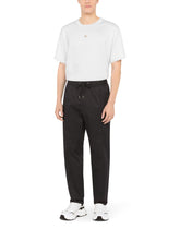 Stretch cotton jogging pants with tag -  | Dolce & Gabbana