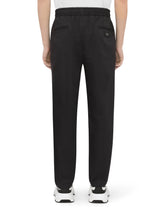 Stretch cotton jogging pants with tag -  | Dolce & Gabbana