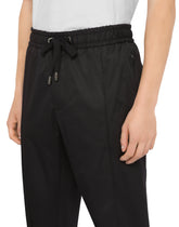 Stretch cotton jogging pants with tag -  | Dolce & Gabbana