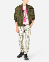 Regular-fit gray jeans with marbled print -  | Dolce & Gabbana