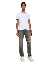 Regular-fit blue wash jeans with abrasions -  | Dolce &amp; Gabbana