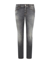 STRETCH DENIM REGULAR JEANS WITH RIPS -  | Dolce & Gabbana