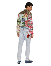 Light blue regular-fit jeans with patch embellishment -  | Dolce & Gabbana