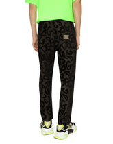 Loose stretch jeans with flocked DG print -  | Dolce & Gabbana