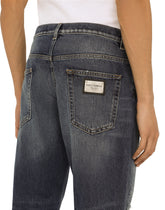 WASHED STRETCH DENIM LOOSE JEANS -  | Dolce & Gabbana