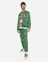 Overdyed loose-fit stretch jeans with abrasions -  | Dolce & Gabbana