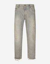 Loose denim jeans with abrasions -  | Dolce &amp; Gabbana