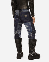 Loose patchwork denim jeans with rips -  | Dolce &amp; Gabbana