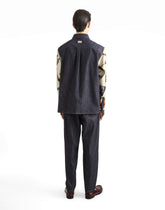 Loose blue denim and silk jeans with lighter print -  | Dolce &amp; Gabbana
