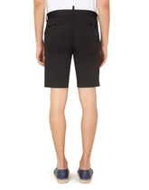 Stretch cotton shorts with DG patch -  | Dolce & Gabbana