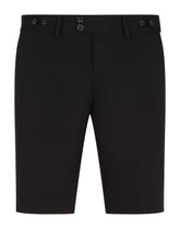 Stretch cotton shorts with DG patch -  | Dolce & Gabbana
