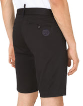 Stretch cotton shorts with DG patch -  | Dolce & Gabbana
