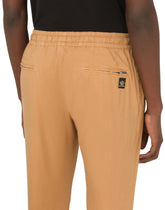 Stretch cotton jogging pants with patch -  | Dolce & Gabbana