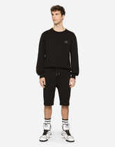 Jersey jogging shorts with logo tag -  | Dolce &amp; Gabbana