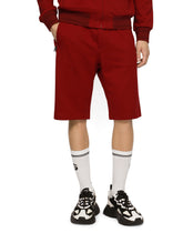 Jersey bermuda jogging shorts with small logoed plaque -  | Dolce & Gabbana