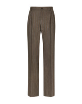 Pinstripe flannel straight-leg pants -  | Dolce &amp; Gabbana