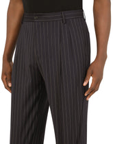Pinstripe stretch wool pants -  | Dolce & Gabbana